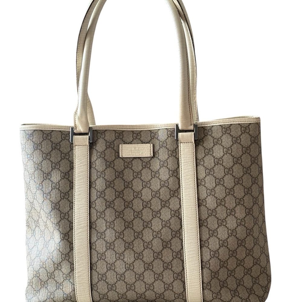 Gucci Beige GG Canvas large beige off white tote bag